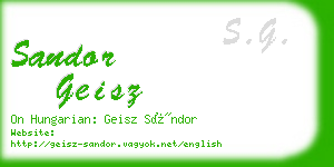 sandor geisz business card